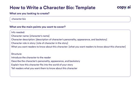 Character Bio Templates How To Write And Examples