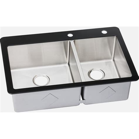 Kohler verse 33 double basin drop in stainless steel kitchen sink. Elkay Pergola Drop-In Stainless Steel 33 in. 4-Hole Double ...
