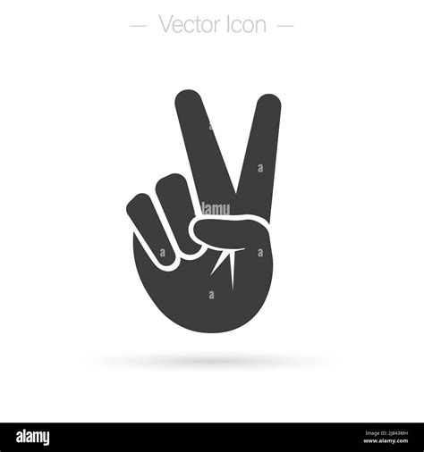Victory Or Peace Hand Gesture V Sign Isolated Vector Illustration