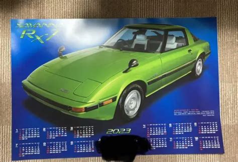 Savannah Rx7 2023 Metallic Poster Calendar Sports Car Mazda Size 60 X