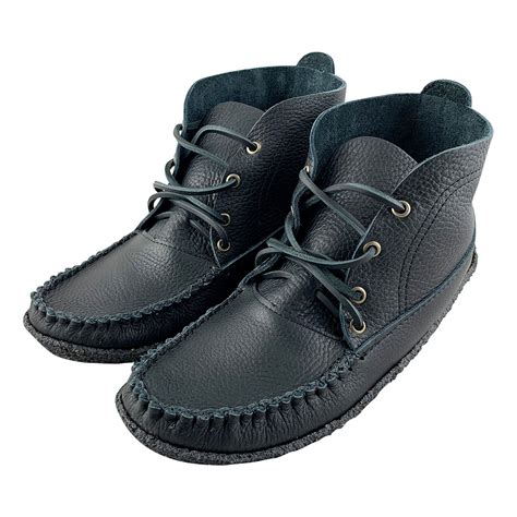 Mens Native Authentic Genuine Leather Moccasin Style Ankle Boots