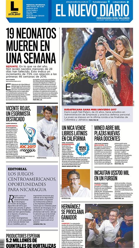 El Nuevo Diario Nicaragua Lunes 27 De Noviembre De 2017 Infobae