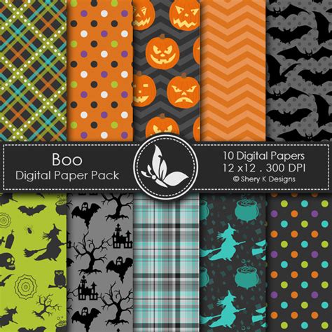 Boo Digital Papers Shery K Designs