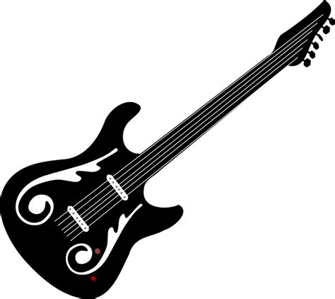 Download And Bass Guitar Black White Electric Clipart Png Free Freepngclipart