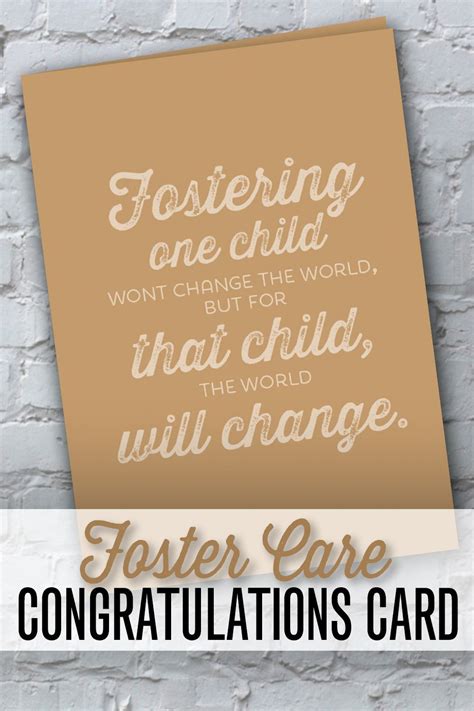 Foster Parent Announcement Congratulation Card 5x7 Size Is Perfect For