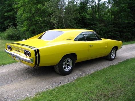 Yellow 1968 Pro Touring Dodge Charger Dodge Muscle Cars Dodge