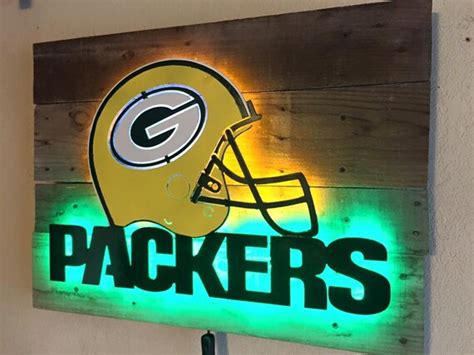 Green Bay Packers Metal Sign With Led Lights By Metalcutsigns