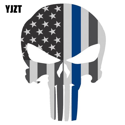 Buy Yjzt 95cmx13cm Punisher Skull Police Thin Blue