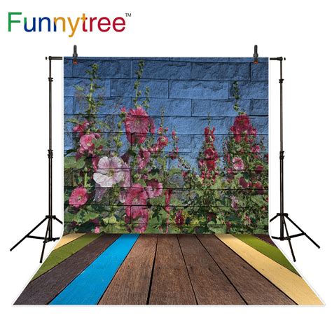 Funnytree Backdrop For Photo Studio Spring Brick Flower Wall Vintage