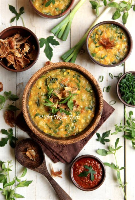 Bubur pedas is made from finely ground sauteed rice and grated coconut. Just Try & Taste: Resep Bubur Manado Super Mantap!