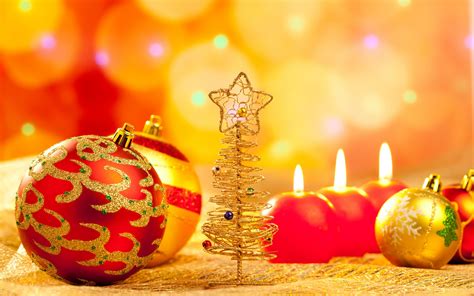 Download Candle Christmas Ornaments Holiday Christmas Hd Wallpaper