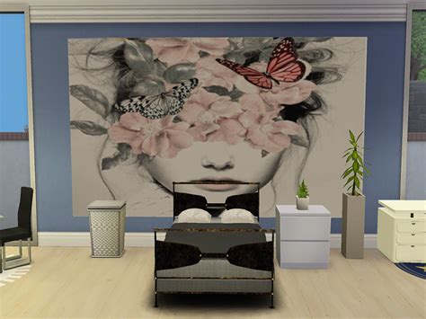 Abstract Wall Mural Paintings Get Famous The Sims 4 Catalog