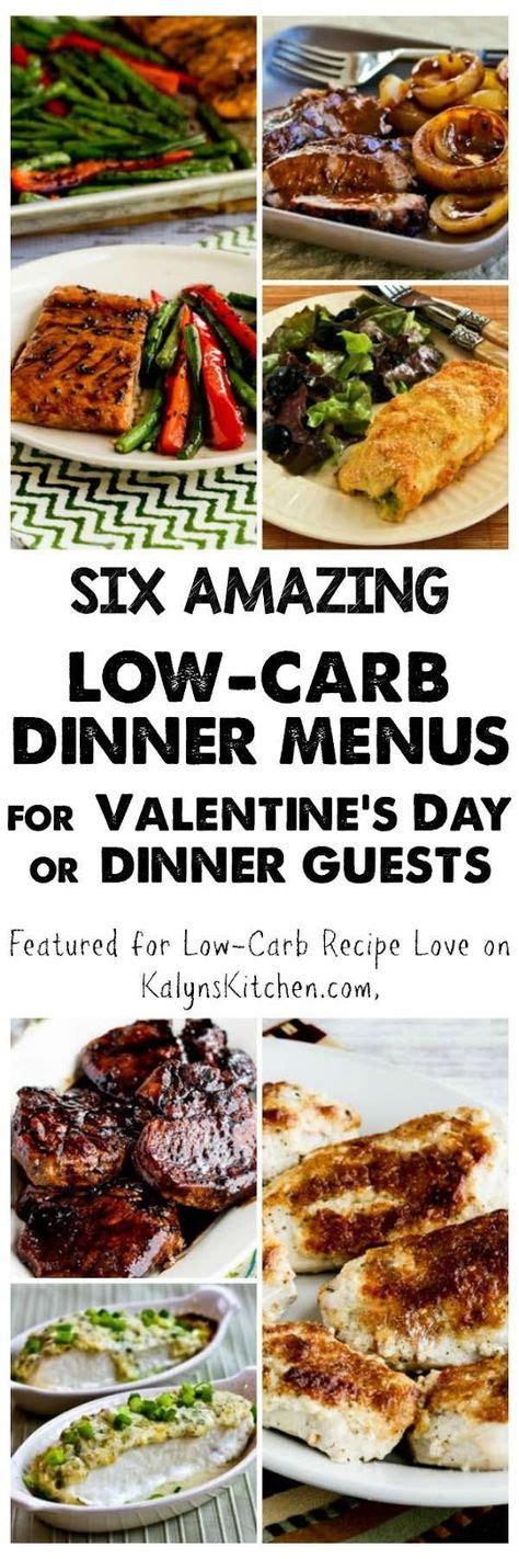 Read about the benefits the ingredients in this meal has here. Low-Carb Dinner Menus for Valentine's Day or Dinner Guests | Dinner menu, Low carb recipes, Dinner