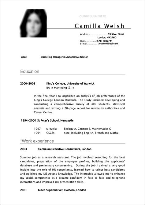 If you agree that simplicity is the ultimate sophistication then the nanica cv format will be just right for you. Curriculum Vitae Format For Students - Free Samples ...