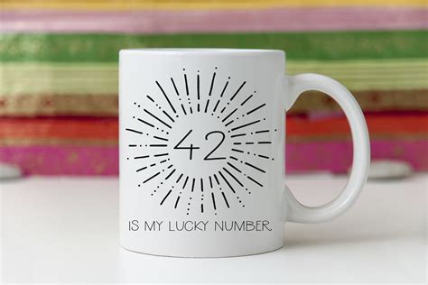 Lucky Number 42 Mug Favorite Number 42 Lucky Number Forty Two Lottery