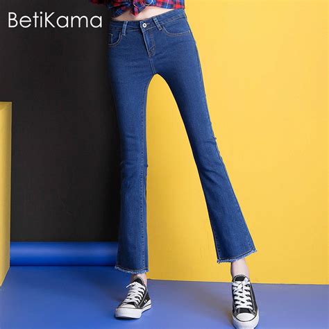 Betikama Fashion Skinny Jeans Micro Flare Pants Women High Quality