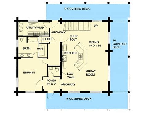 Plan Lsg35412gh 1 Bedroom 15 Bath Log Home Plan