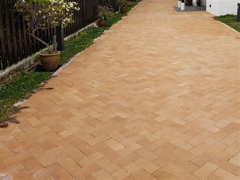 Interlocking Clay Pavers At Bungalow Ba Contracts Pte Ltd