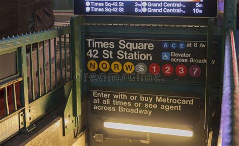 New York City Station Subway Times Square Sign Tile Wall Stock Photos