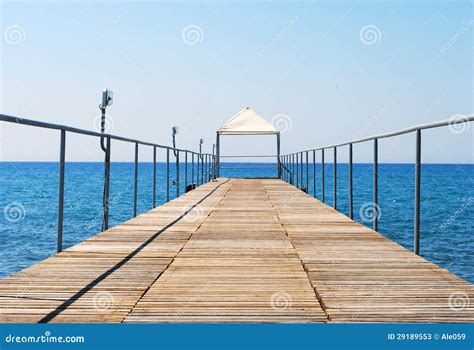 Pontoon Bridge To The Sea Stock Image Image Of View 29189553