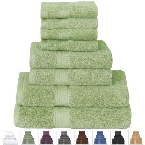 Shop wayfair for all the best green bath towels. 8-Piece Sage Green Soft Absorbent Luxury Cotton Bath Towel ...