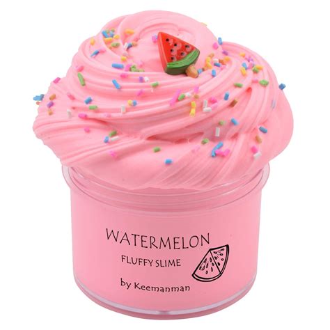 Azk Pink Watermelon Butter Fluffy Slime Diy Slime Supplies Kit For