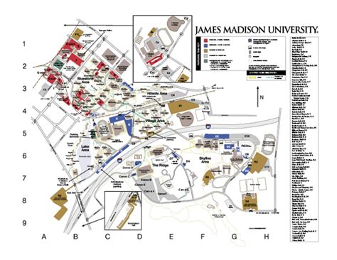 James Madison University Campus Map Kaleb Watson
