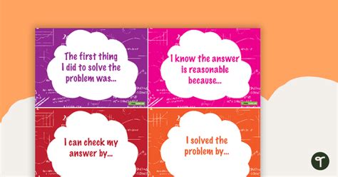 maths thinking sentence starter cards teaching resource teach starter