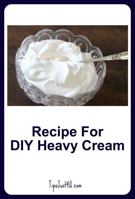 People wanting a more healthful substitute for heavy cream can try using evaporated milk instead to reduce the number of. Recipe For DIY Heavy Cream | Heavy cream recipes, Recipes ...