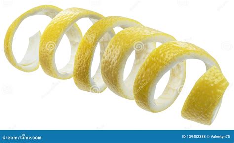 Torsion De Peau De Citron Ou De Citron Sur Le Fond Blanc Chemin De