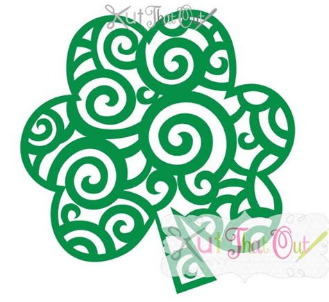 Exclusive Scroll Shamrock Clover St Patricks Day Svg And