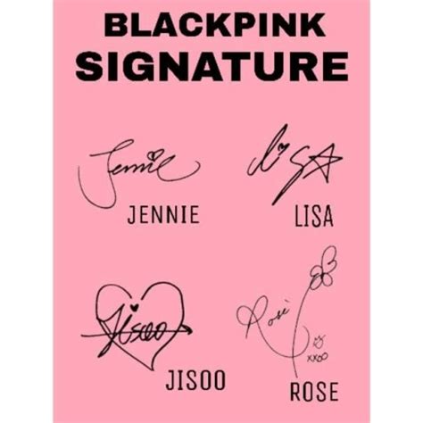 Jual Blackpink Lisa Jisoo Jennie Rose Signature Autograph Sticker