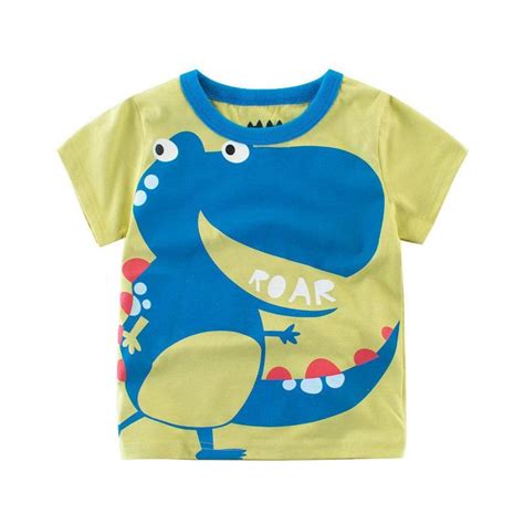 Cute Dinosaur Baby Boys Short Sleeve Tees Kids Summer Clothes Toddler