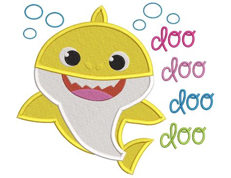 Baby Shark Doo Doo Doo Doo Fill Machine Embroidery Design Etsy