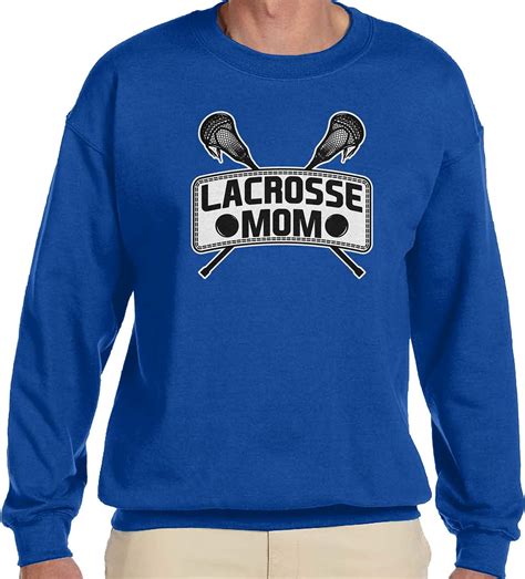 Amdesco Mens Lacrosse Mom Lax Crewneck Sweatshirt Clothing