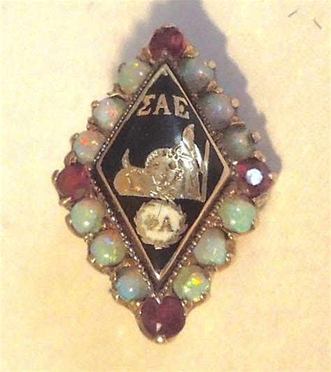 1903 Jeweled Sigma Alpha Epsilon Fraternity Pin Badge Sigma Alpha