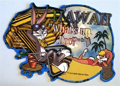 Hawaii Bugs Bunny And Lola Sticker Vending Decal New Vintage Looney Tunes