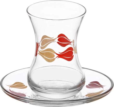Lav Turkish Tea Glass Set Tulip 12pcs Online Turkish Shopping Center