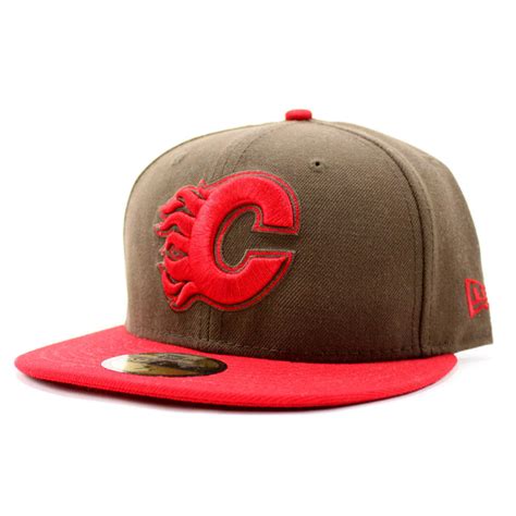 Calgary Flames New Era 59fifty Fitted Hat Brown Red Ecapcity