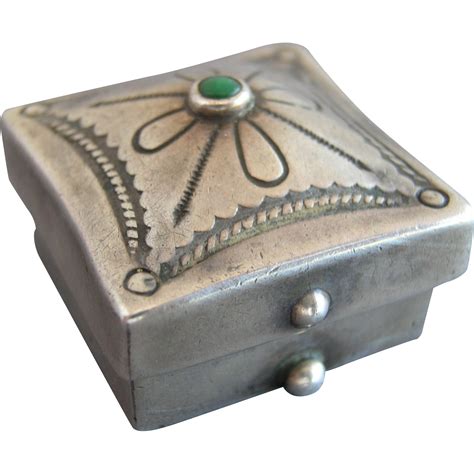 Rare Size Navajo Silver Turquoise Pill Box | Silver turquoise, Mens silver necklace, Silver