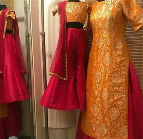 indian brocade salwar kameez for mom and daughter designer etsy