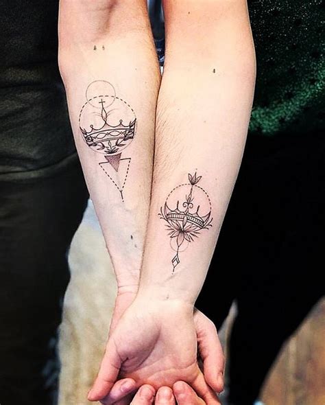 Detailed Crowns Small Matching Tattoo Ideas Popsugar Love And Sex
