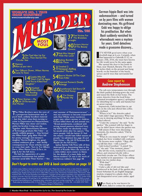 Murder Most Foul Magazine Murder Most Foul No 106 Back Issue