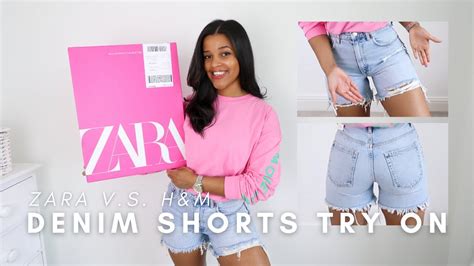 Denim Shorts Try On Haul Zara Vs Handm Size 10 Youtube