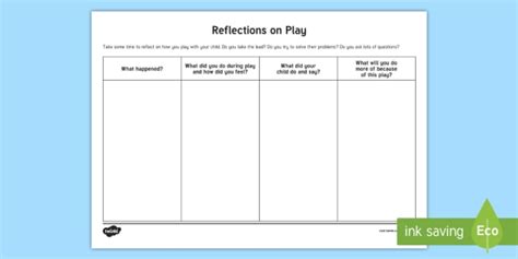 Reflections On Play Worksheet Worksheet Teacher Made
