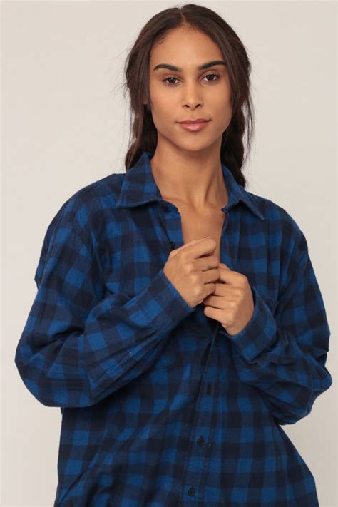 Grunge Flannel Shirt 90s Buffalo Plaid Shirt Blue Lumberjack Etsy Grunge Flannel Shirt