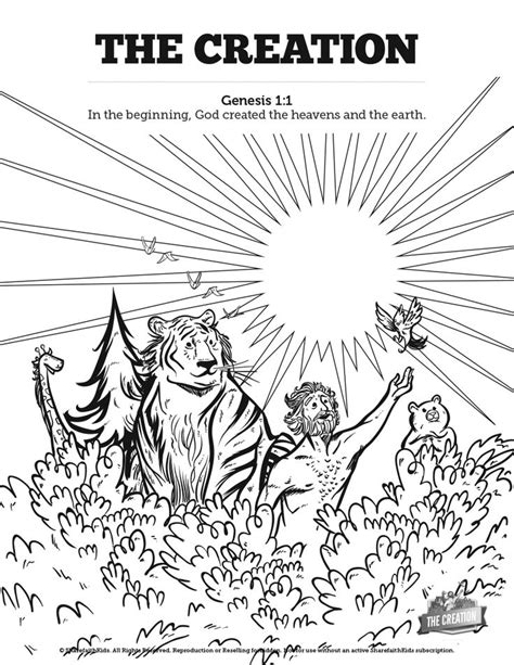 Bible Genesis 1 Coloring Pages Sketch Coloring Page