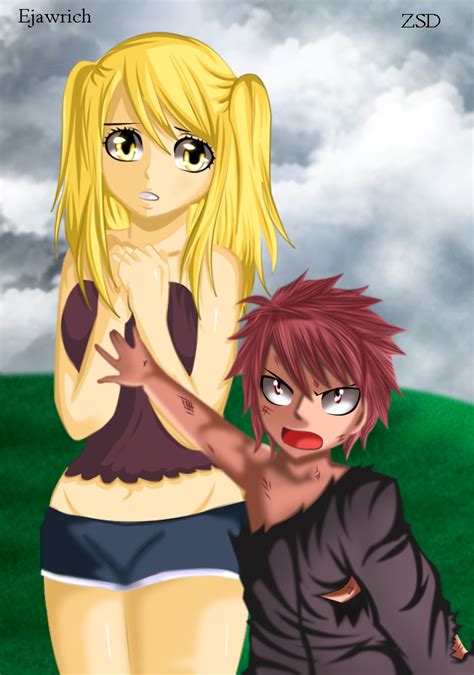 Here's a little doodle of my otp. Natsu and Lucy (Kid moment) by Ejawrich on DeviantArt