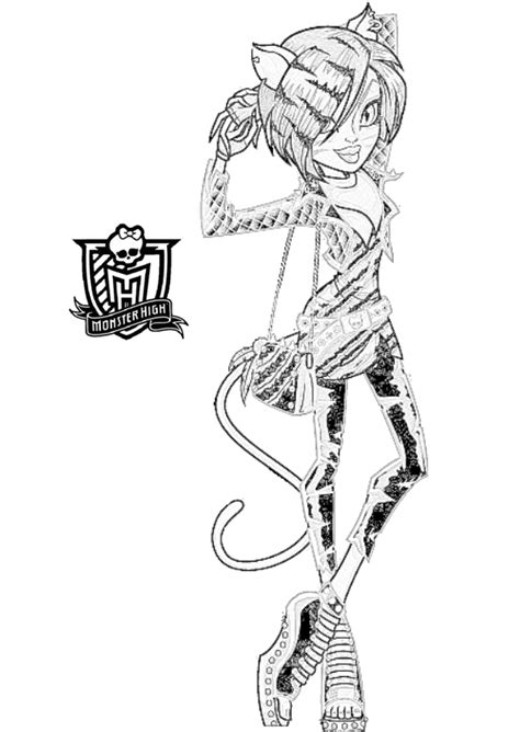 Dibujos Para Colorear Monster High Toralei Y Logotipo Monster High