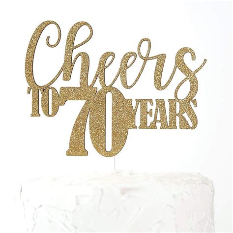 70th Birthday Cake Topper Cheers To 70 Years Premium Quality Made